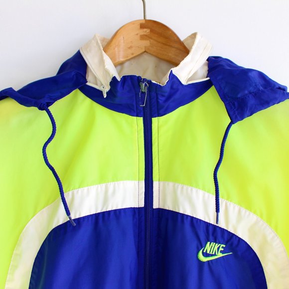 Vintage 80's Nike Yellow Color Block Windbreaker - Picture 5 of 10